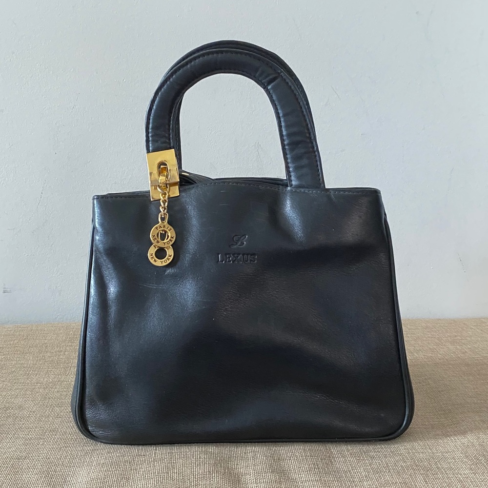 Vintage Lexus leather black crossbody bag